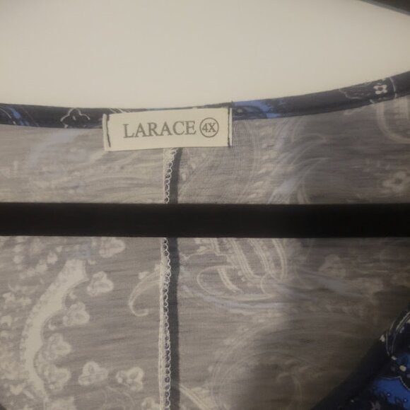 Larace tunic top in blue paisley Size 4x Plus Host Pick - Picture 3 of 5